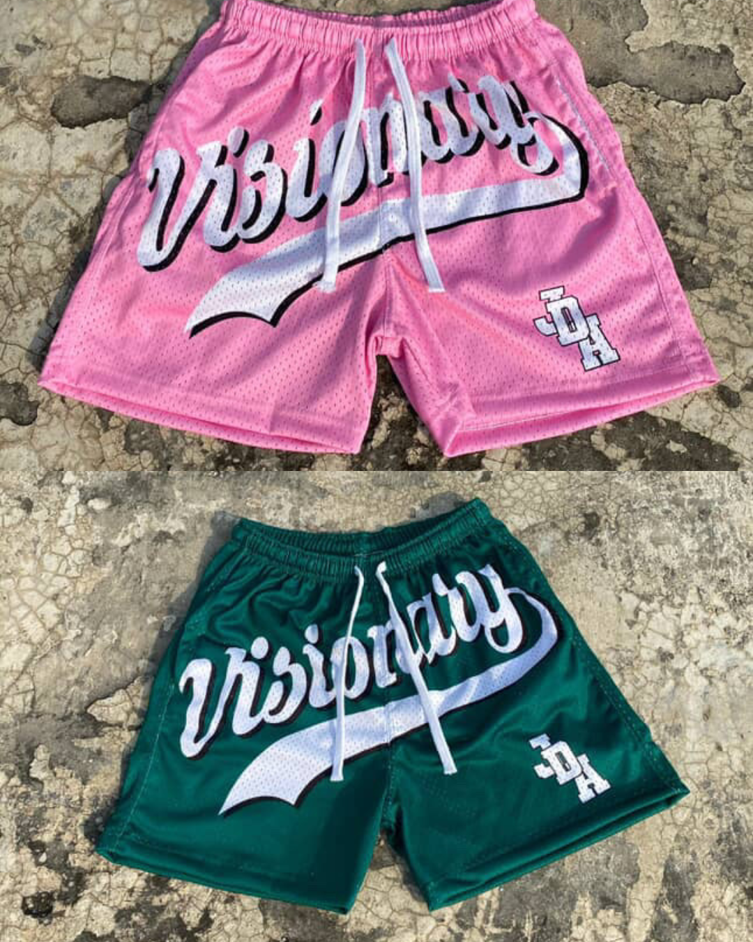 2 JDA "VISIONARY" SHORTS BUNDLE FOREST GREEN + PINK